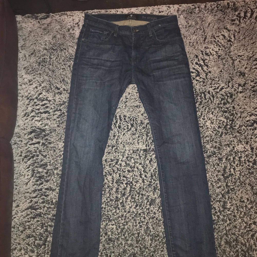 For all mankind straight blue jeans size 33